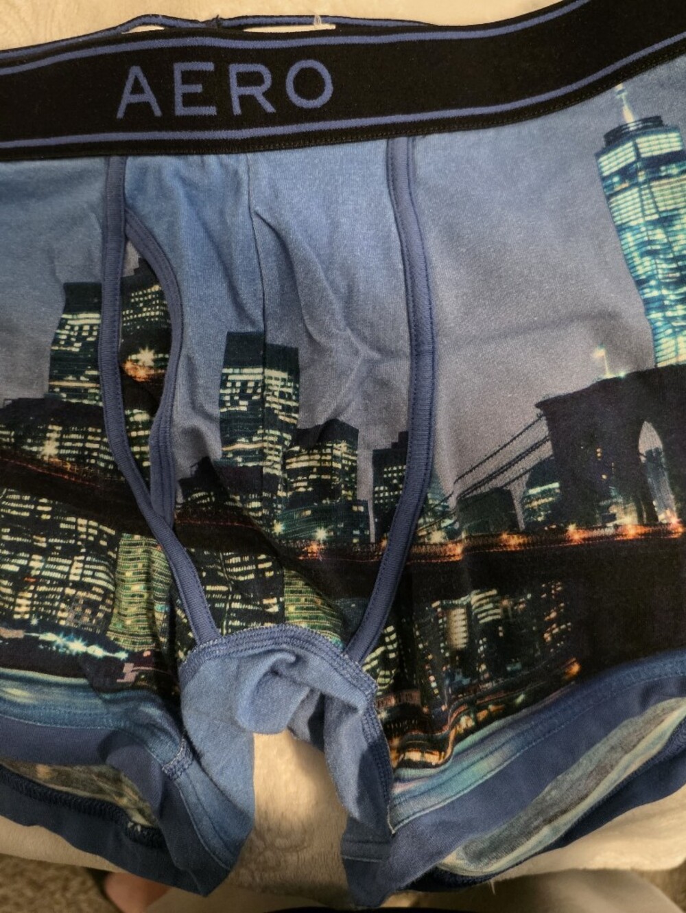 Aeropostale Men's Blue Cityscape Boxer Briefs